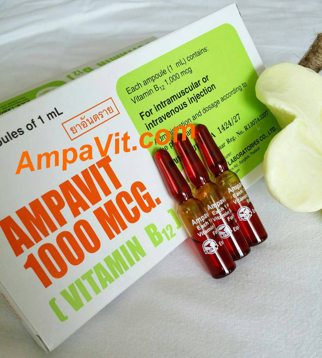Vitamin B12 Injection Ampoules by Ampavit 10 x 1ml Pack AmpaVit B124U