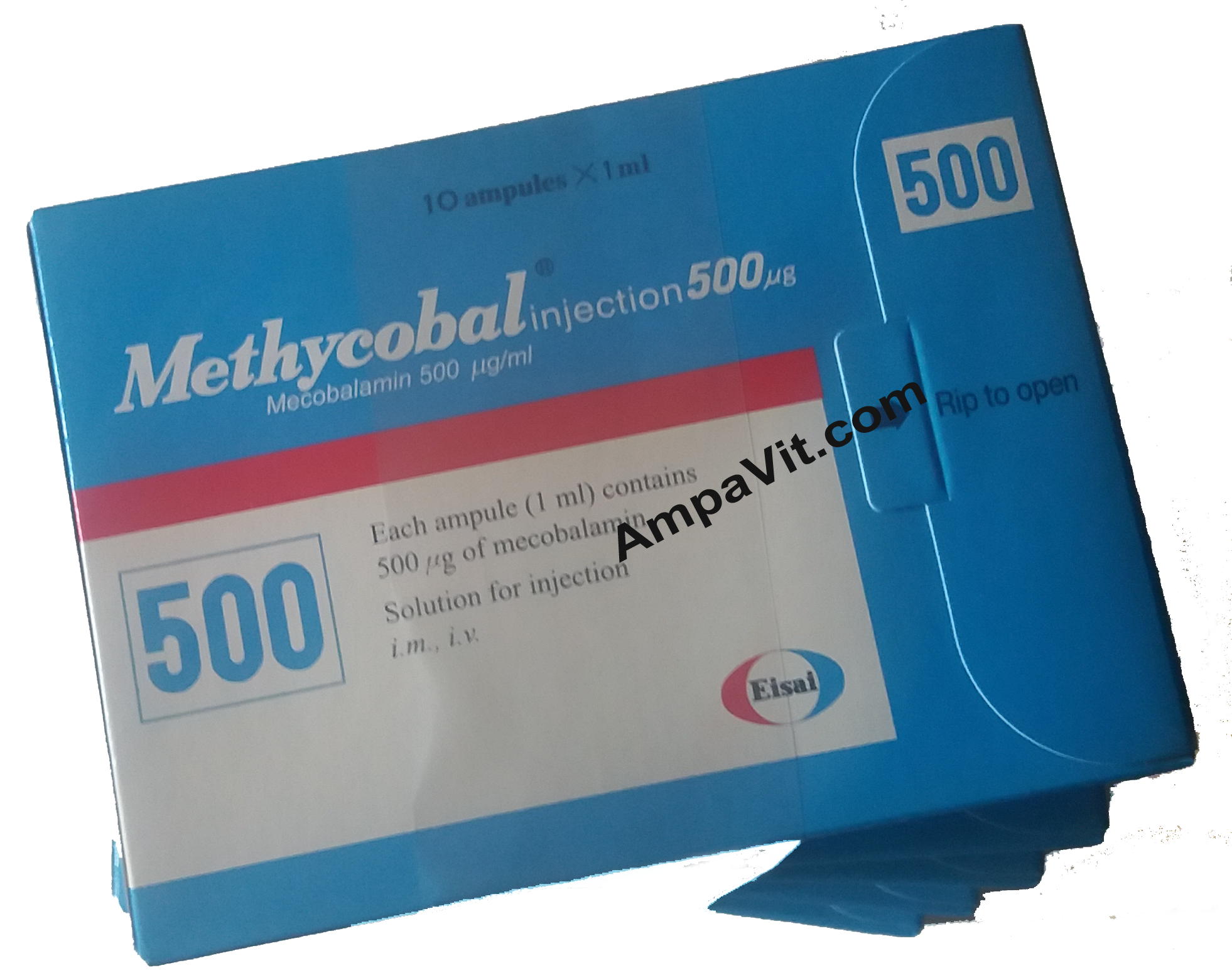 Methylcobalamin Vitamin B12 x 5 Boxes 50 ampoules AmpaVit & B124U