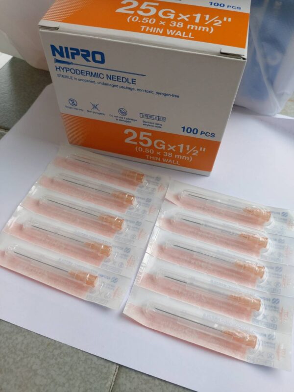 Nipro Hypodermic Needles x 10 25G x 1.5"