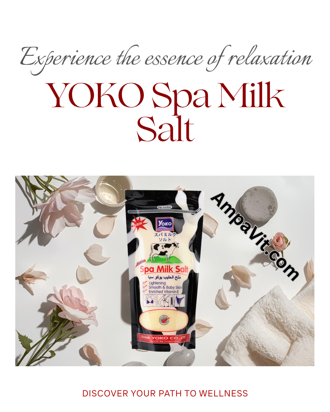 YOKO Spa Milk Salt 300 g – Thai exfoliating body scrub from Ampavit Thailand